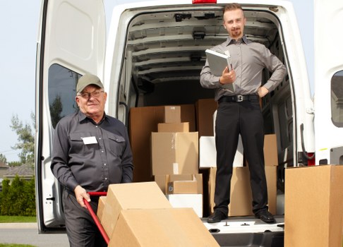 Packing materials and organized boxes for a move in Southkensington