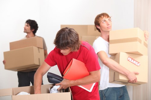 Removal van loaded for a move near South Kensington streets