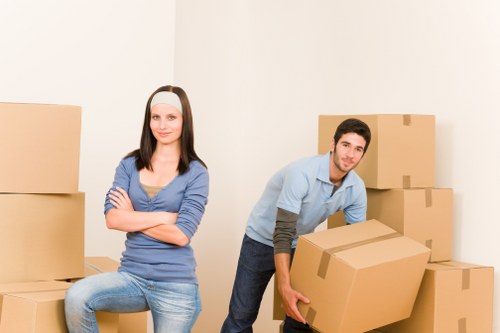 Careful furniture moving in a South Kensington apartment building