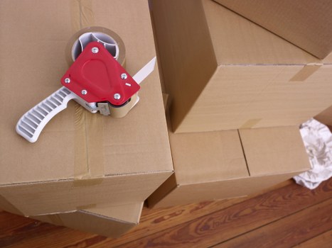 Worker assessing hazards during a property removal
